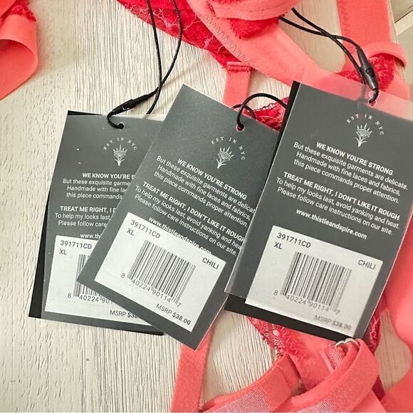 NWT Thistle & Spire chili and melon Kane garter with removable choker - Picture 4 of 9